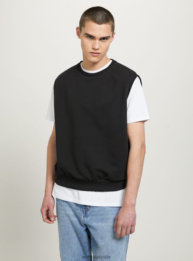 Felpa Gilet Boxy Fit Men 2TH442644 BK1 BLACK Alcott Clothing
