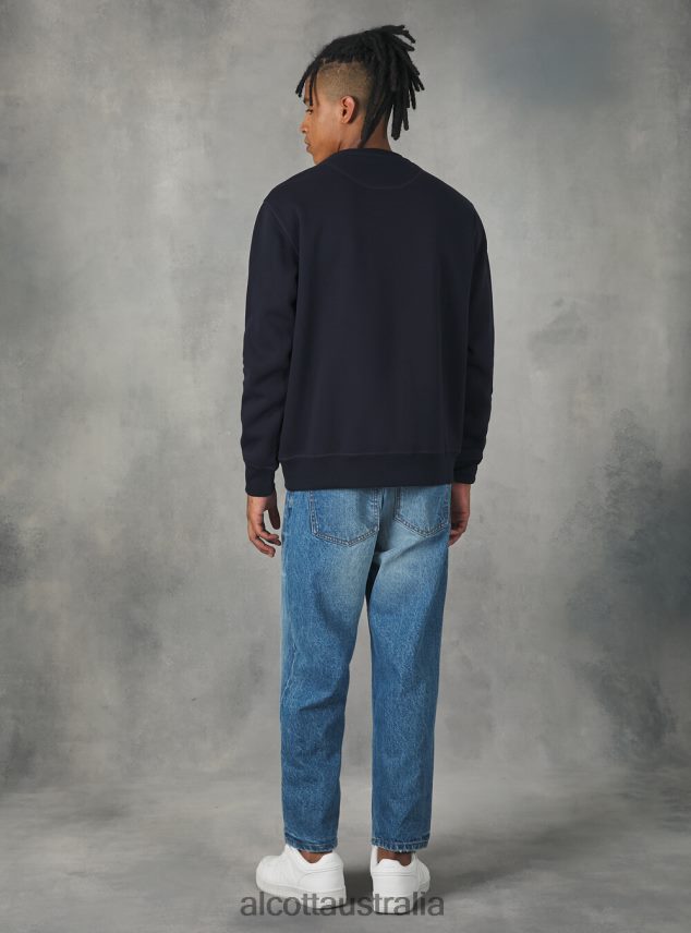 Felpa Girocollo Con Stampa College Men 2TH4421113 BO1 BORDEAUX DARK Alcott Clothing