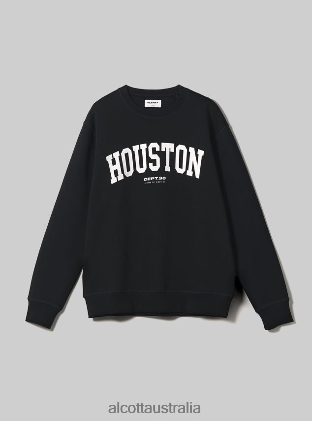 Felpa Girocollo Con Stampa College Men 2TH4421113 BO1 BORDEAUX DARK Alcott Clothing