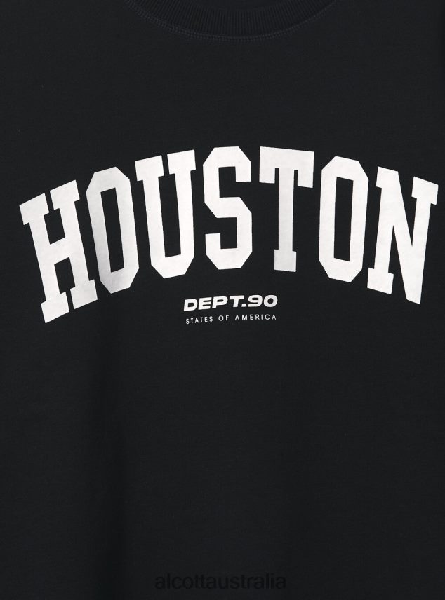 Felpa Girocollo Con Stampa College Men 2TH4421113 BO1 BORDEAUX DARK Alcott Clothing