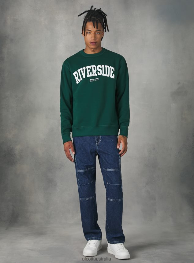 Felpa Girocollo Con Stampa College Men 2TH4421196 BO1 BORDEAUX DARK Alcott Clothing