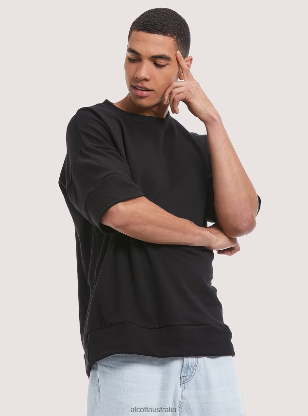 Short-Sleeved Sweatshirt Men 2TH442989 BK1 BLACK Alcott Clothing