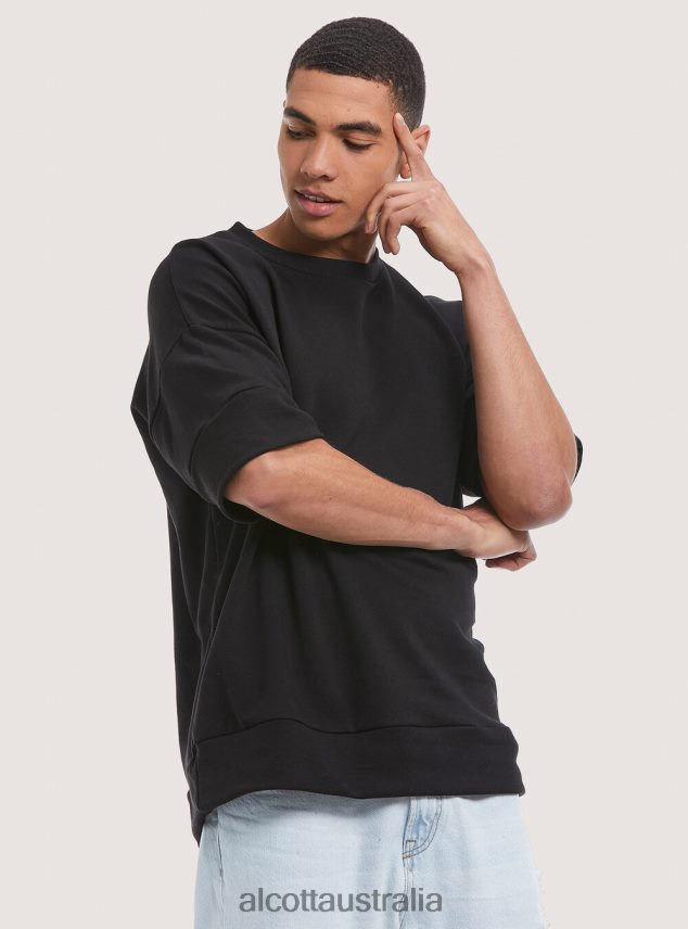 Short-Sleeved Sweatshirt Men 2TH442989 BK1 BLACK Alcott Clothing