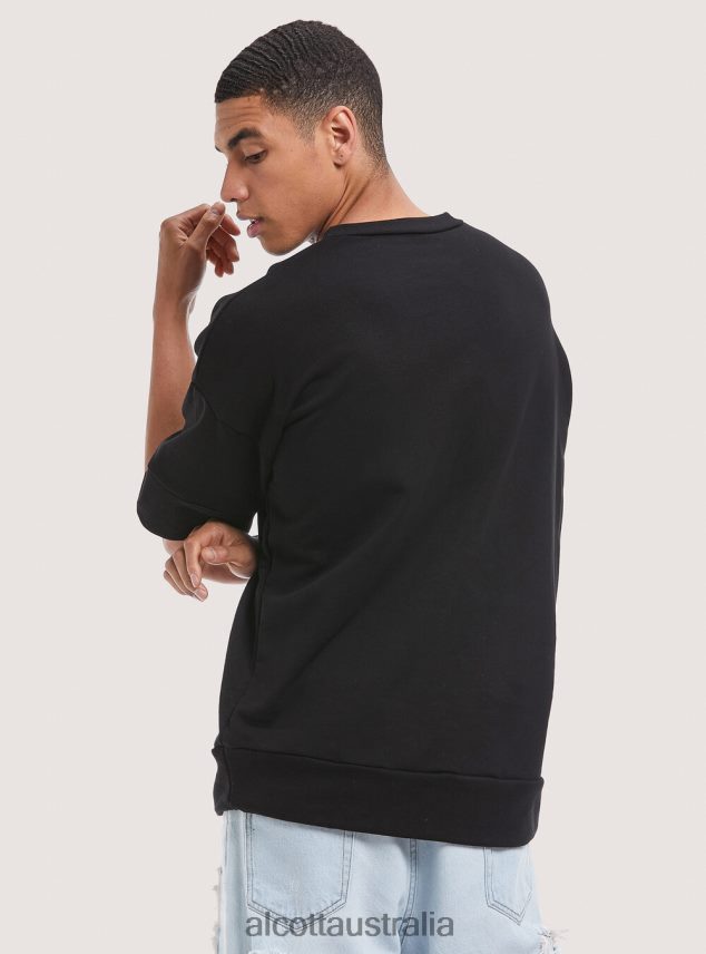 Short-Sleeved Sweatshirt Men 2TH442989 BK1 BLACK Alcott Clothing