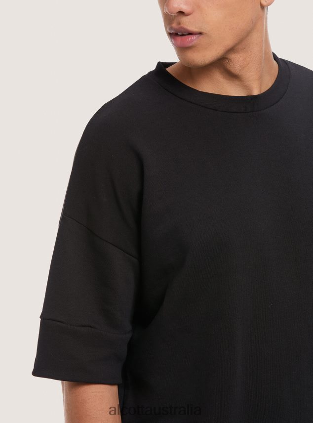 Short-Sleeved Sweatshirt Men 2TH442989 BK1 BLACK Alcott Clothing