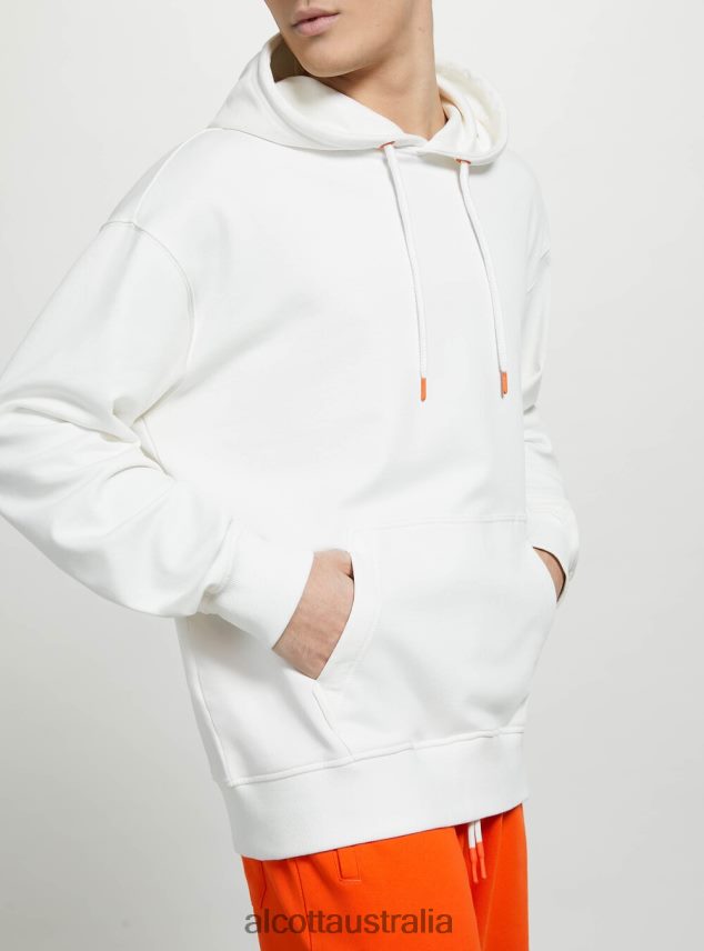 Sweatshirt With Hood And Pouch Pocket Men 2TH442661 WH1 OFF WHITE Alcott Clothing