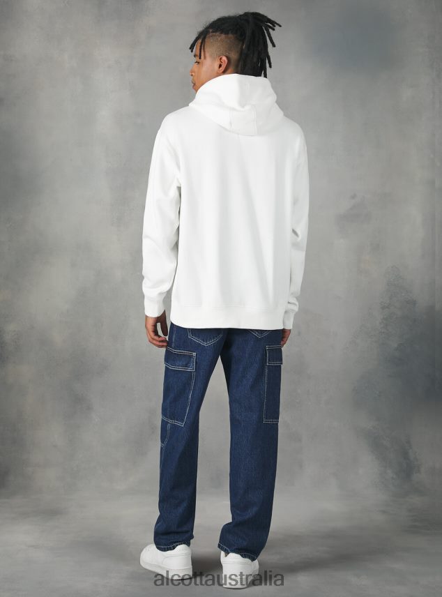 Sweatshirt With Hood And Pouch Pocket Men 2TH442814 WH2 WHITE Alcott Clothing