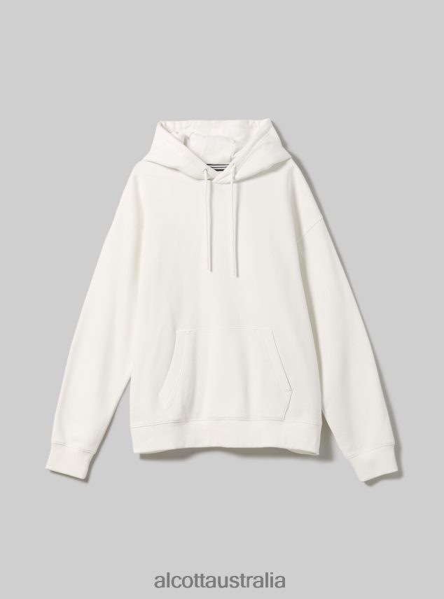 Sweatshirt With Hood And Pouch Pocket Men 2TH442814 WH2 WHITE Alcott Clothing