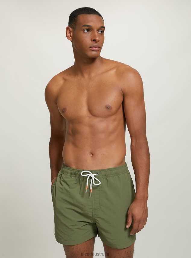 Swimming Costume With Embroidery And Back Pocket Men 2TH4421052 FGN3 FLUO LIGHT GREEN Alcott Clothing