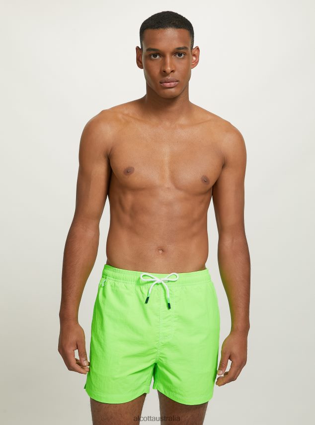 Swimming Costume With Embroidery And Back Pocket Men 2TH4421077 FGN3 FLUO LIGHT GREEN Alcott Clothing