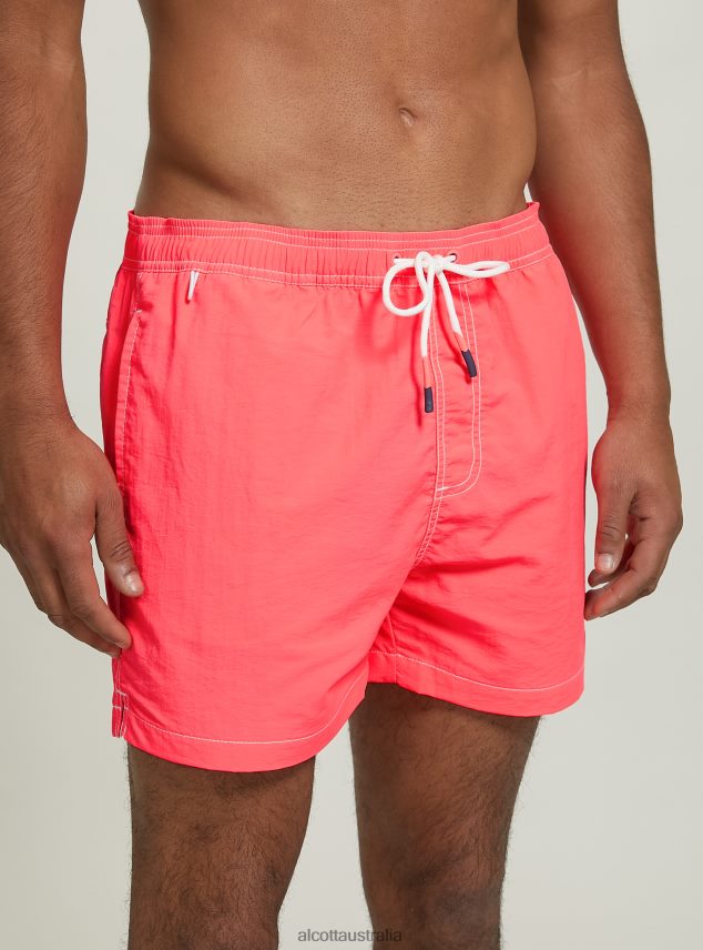 Swimming Costume With Embroidery And Back Pocket Men 2TH442950 FGN3 FLUO LIGHT GREEN Alcott Clothing