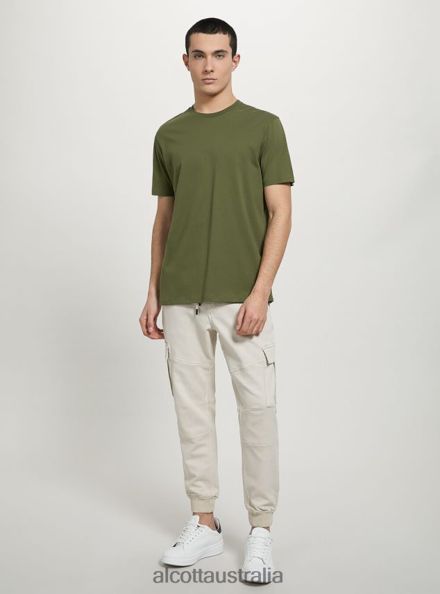 Cotton Crew-Neck T-Shirt Men 2TH4421074 BK1 BLACK Alcott Clothing