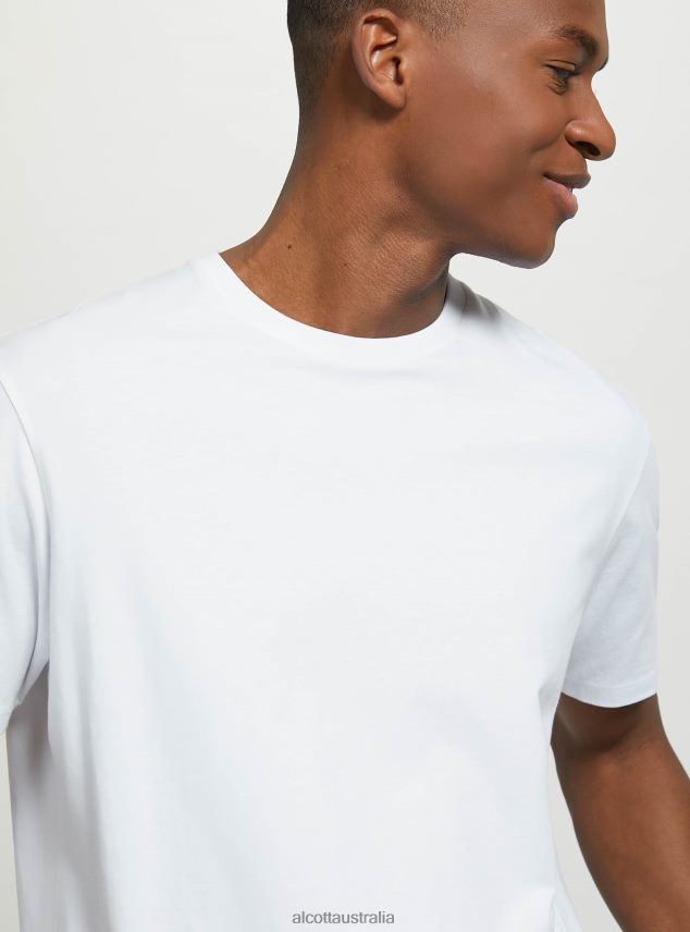 Cotton Crew-Neck T-Shirt Men 2TH442598 WH2 WHITE Alcott Clothing