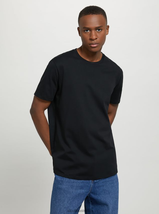 Cotton Crew-Neck T-Shirt Men 2TH442668 BK1 BLACK Alcott Clothing