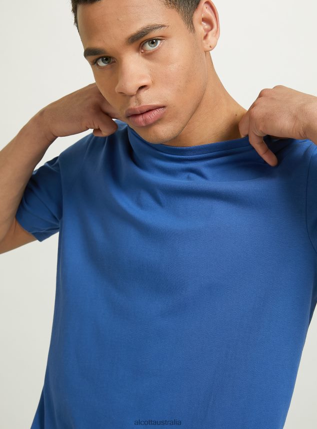 Cotton Crew-Neck T-Shirt Men 2TH442791 BK1 BLACK Alcott Clothing