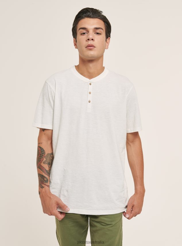Cotton Serafino T-Shirt Men 2TH442731 OFF-WHITE Alcott Clothing