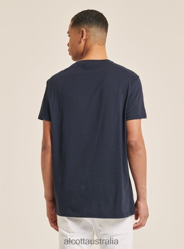 Cotton T-Shirt With Print Men 2TH442940 BLUE Alcott Clothing