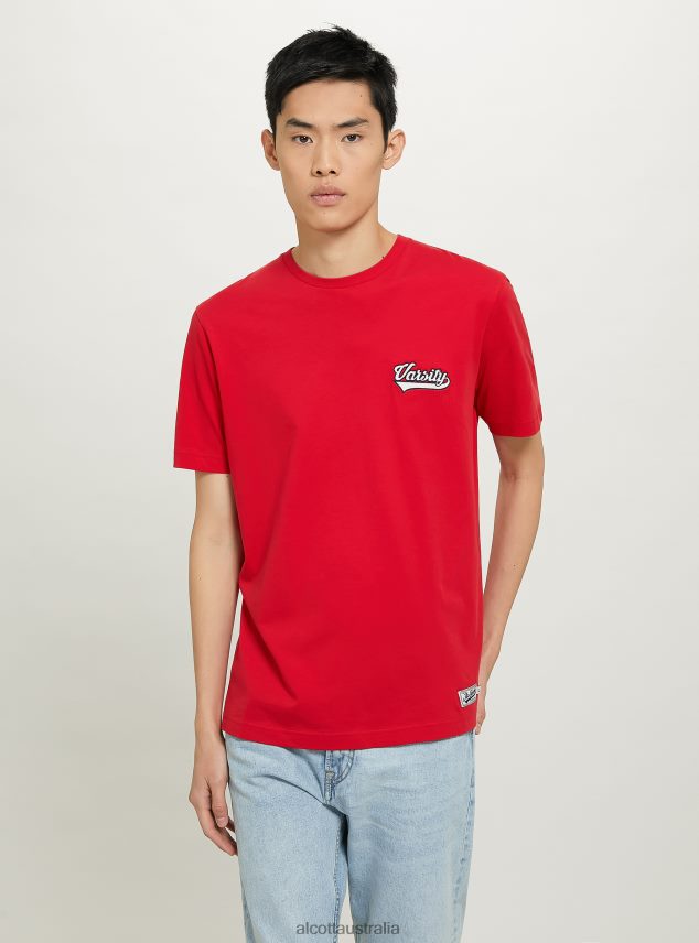 Cotton T-Shirt With Varsity Patch Men 2TH442991 C0020 OFF WHITE Alcott Clothing