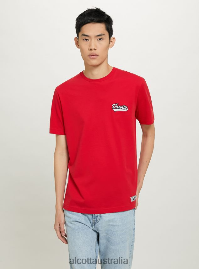 Cotton T-Shirt With Varsity Patch Men 2TH442991 C0020 OFF WHITE Alcott Clothing