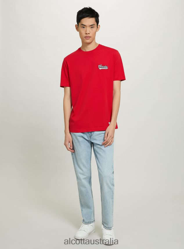 Cotton T-Shirt With Varsity Patch Men 2TH442991 C0020 OFF WHITE Alcott Clothing