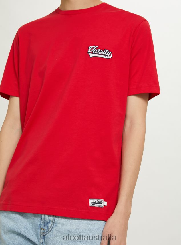 Cotton T-Shirt With Varsity Patch Men 2TH442991 C0020 OFF WHITE Alcott Clothing