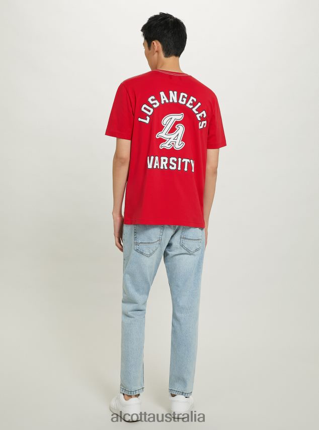 Cotton T-Shirt With Varsity Patch Men 2TH442991 C0020 OFF WHITE Alcott Clothing