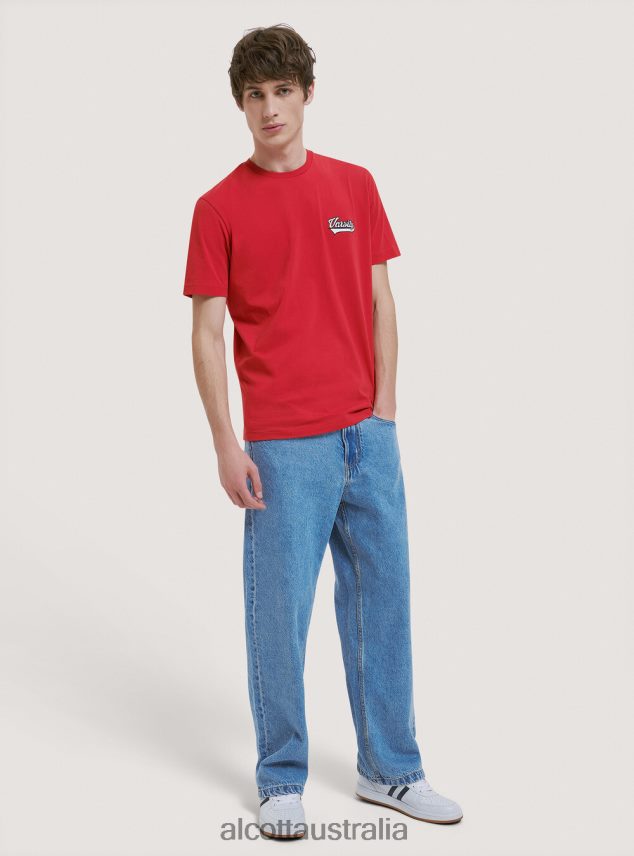 Cotton T-Shirt With Varsity Patch Men 2TH442991 C0020 OFF WHITE Alcott Clothing