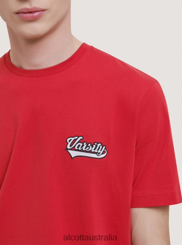 Cotton T-Shirt With Varsity Patch Men 2TH442991 C0020 OFF WHITE Alcott Clothing