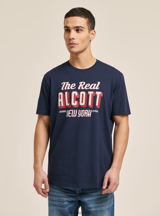 Logo Print T-Shirt Men 2TH4421198 BLUE Alcott Clothing
