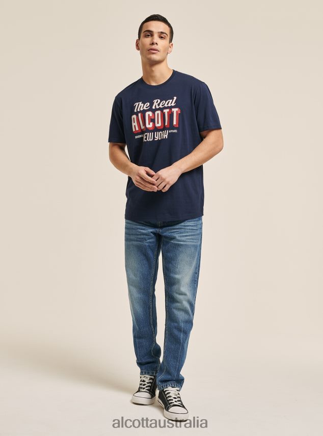 Logo Print T-Shirt Men 2TH4421198 BLUE Alcott Clothing