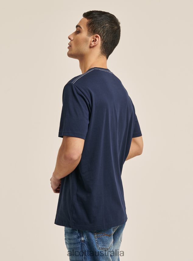 Logo Print T-Shirt Men 2TH4421198 BLUE Alcott Clothing