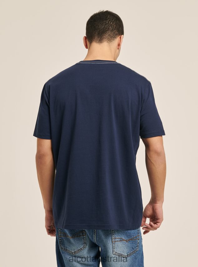 Logo Print T-Shirt Men 2TH4421198 BLUE Alcott Clothing