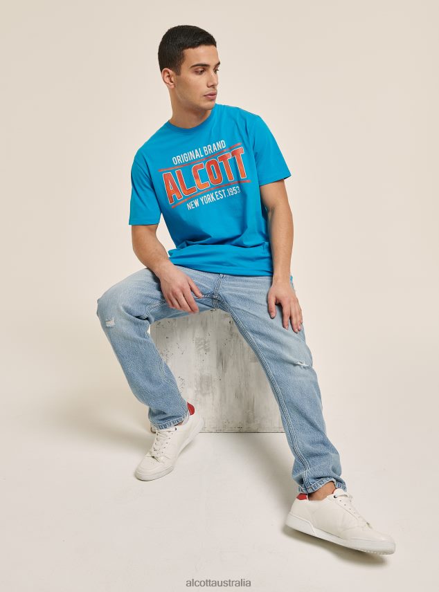 Logo Print T-Shirt Men 2TH4421200 BLUE Alcott Clothing