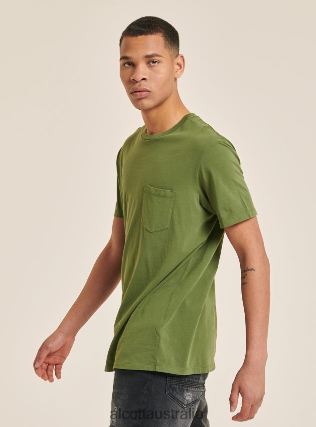 Maglietta Girocollo Con Taschino In Cotone Men 2TH442712 C0214 BLUE Alcott Clothing