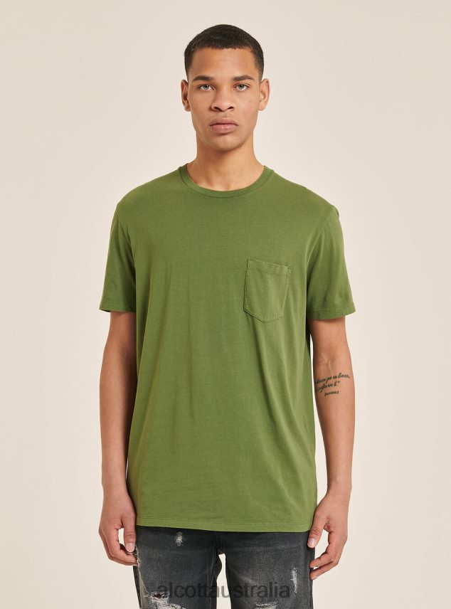 Maglietta Girocollo Con Taschino In Cotone Men 2TH442712 C0214 BLUE Alcott Clothing