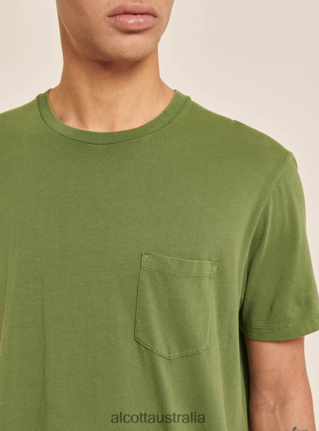 Maglietta Girocollo Con Taschino In Cotone Men 2TH442712 C0214 BLUE Alcott Clothing