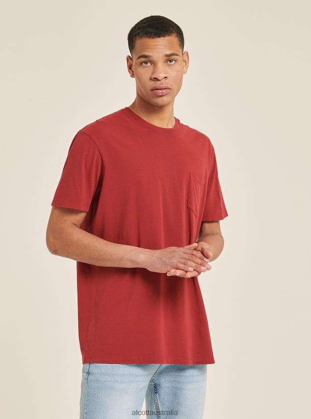 Maglietta Girocollo Con Taschino In Cotone Men 2TH442934 C0214 BLUE Alcott Clothing