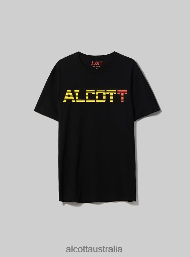 Oversized Cotton Print T-Shirt Men 2TH4421049 BLACK Alcott Clothing
