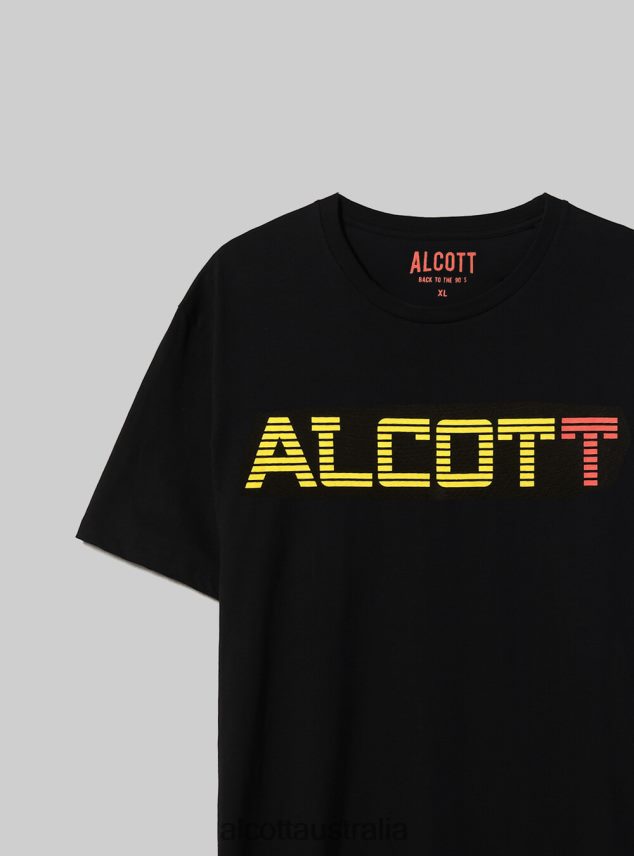 Oversized Cotton Print T-Shirt Men 2TH4421049 BLACK Alcott Clothing