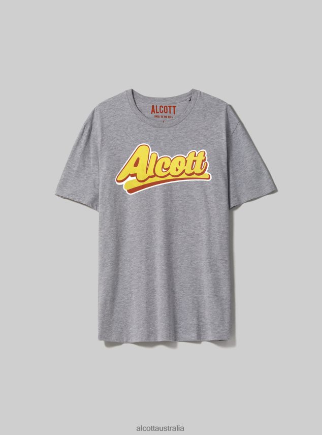 Oversized Cotton Print T-Shirt Men 2TH442994 LIGHT GREY MELANGE Alcott Clothing