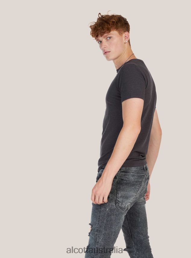 Printed T-Shirt Men 2TH442859 BLACK Alcott Clothing