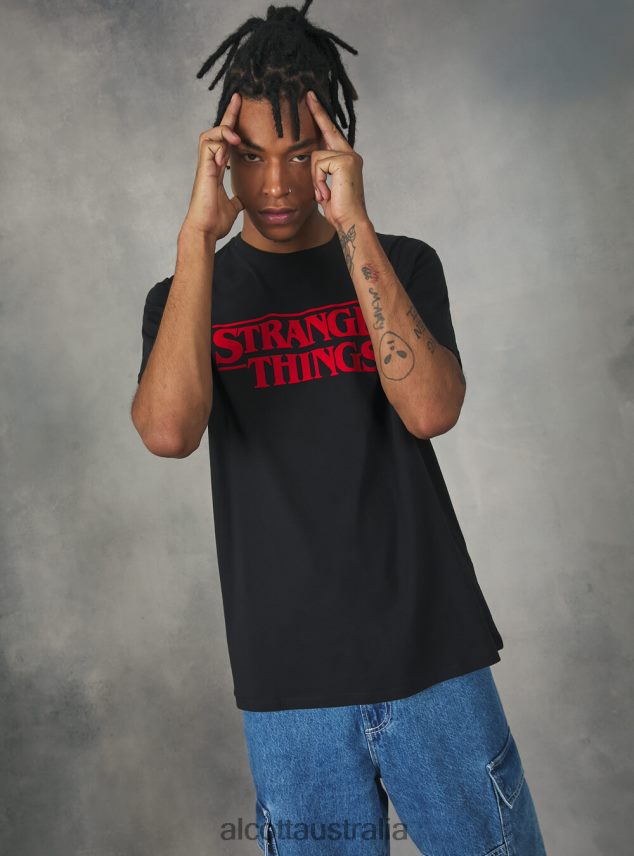 Stranger Things T-Shirt Men 2TH4421136 BK1 BLACK Alcott Clothing