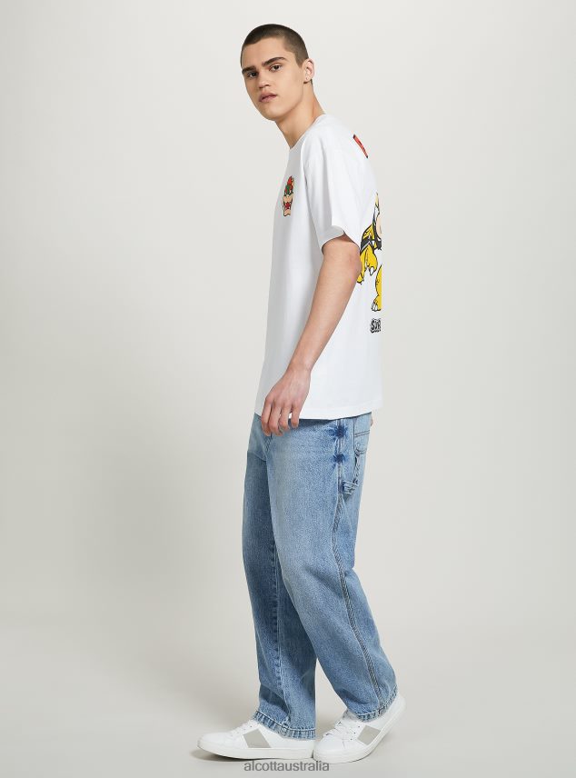 Super Mario T-Shirt Men 2TH442673 WH3 WHITE Alcott Clothing