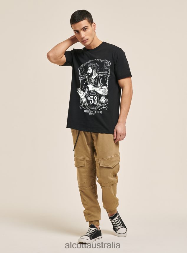 T-Shirt With Central Print Men 2TH442851 BLACK Alcott Clothing