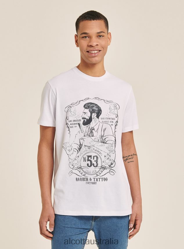 T-Shirt With Central Print Men 2TH442958 BLACK Alcott Clothing