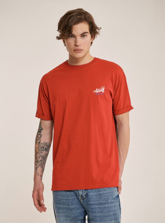 T-Shirt With Contrast Front Print Men 2TH442834 BLACK Alcott Clothing