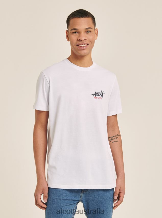 T-Shirt With Contrast Front Print Men 2TH442905 BLACK Alcott Clothing