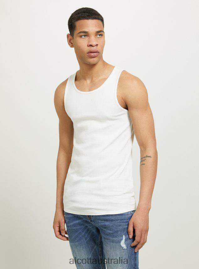 Canotta In Rib In Tinta Unita Men 2TH442595 WH1 OFF WHITE Alcott Clothing