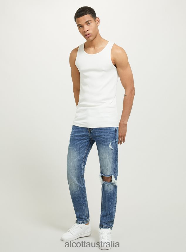 Canotta In Rib In Tinta Unita Men 2TH442595 WH1 OFF WHITE Alcott Clothing