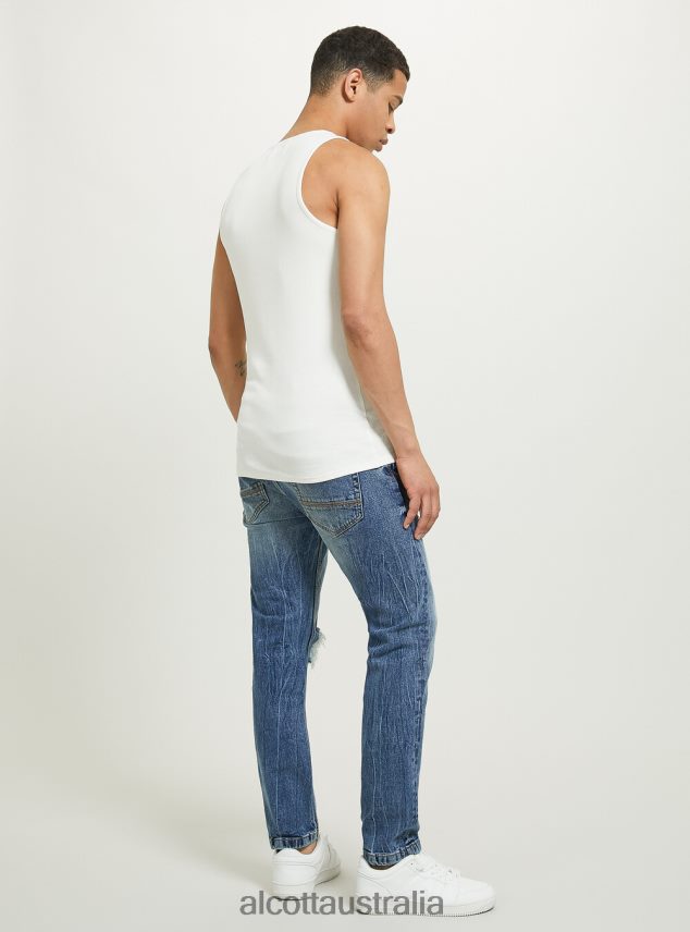 Canotta In Rib In Tinta Unita Men 2TH442595 WH1 OFF WHITE Alcott Clothing